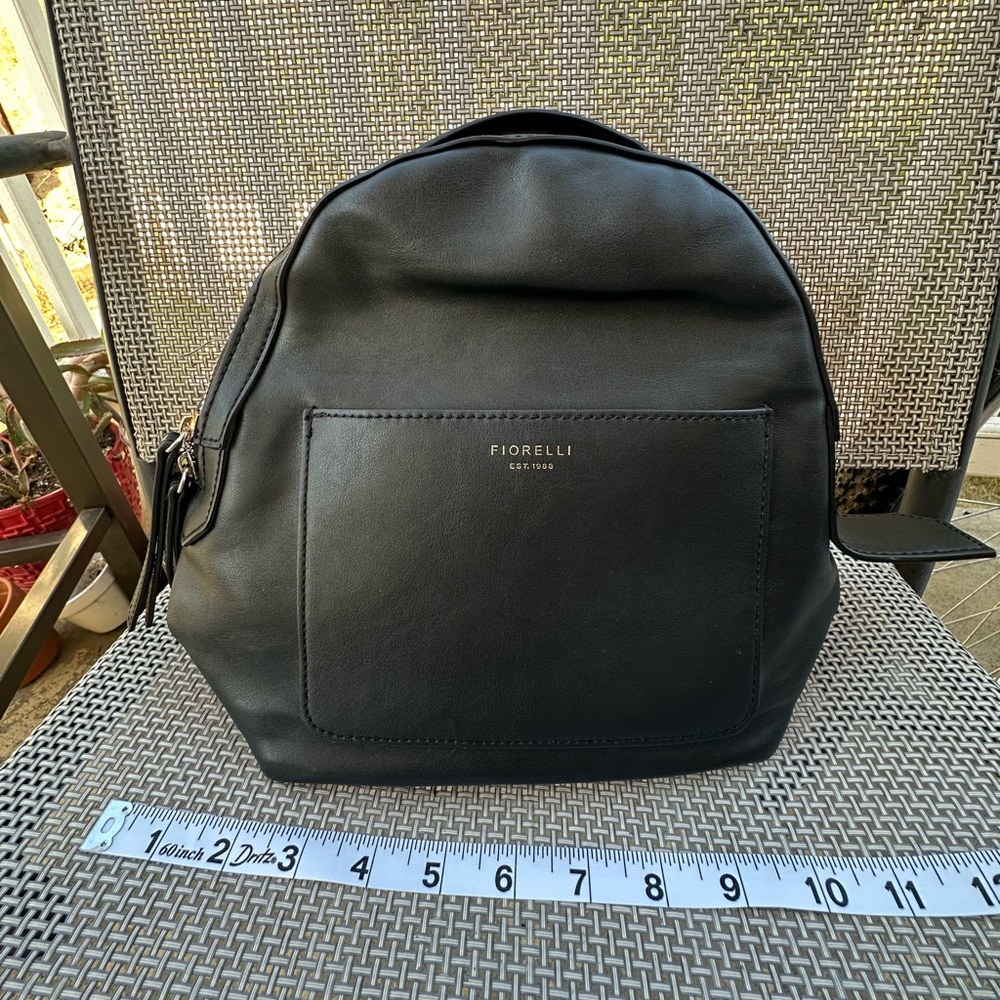 Fiorelli Black Leather Backpack mini